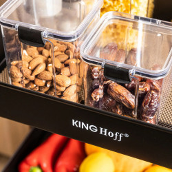 Kinghoff KH 1941 raft mobil, 3 niveluri, 4 roți pivotante 360 grade, negru