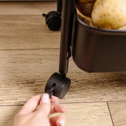 Kinghoff KH 1941 raft mobil, 3 niveluri, 4 roți pivotante 360 grade, negru