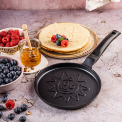 Klausberg KB 7972 Pancake Pan, 18 cm, Sun-Patterned Base, Non-Stick Coating, PFOA-Free, Induction Compatible, Black