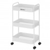 Подвижна етажерка Kinghoff KH 1942, 3 нива, 4 колелца въртящи се на 360 градуса, Бял