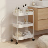 Подвижна етажерка Kinghoff KH 1942, 3 нива, 4 колелца въртящи се на 360 градуса, Бял