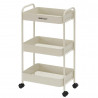 Подвижна етажерка Kinghoff KH 1943, 3 нива, 4 колелца въртящи се на 360 градуса, Бежов