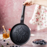 Plită pentru clătite Klausberg KB 7973, 18 cm, Fund în relief cu pisicuță, Acoperire antiaderentă, fără PFOA, Inducție, Negru