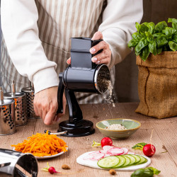 Kinghoff KH 1951 Hand Grater with 5 Interchangeable Blades, Stainless Steel, Black