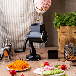 Kinghoff KH 1951 Hand Grater with 5 Interchangeable Blades, Stainless Steel, Black