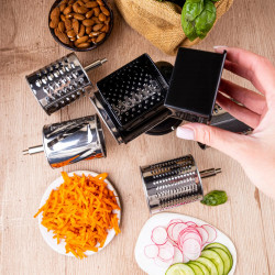 Kinghoff KH 1951 Hand Grater with 5 Interchangeable Blades, Stainless Steel, Black