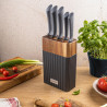 Klausberg KB 7979 Knife Set, 6 pieces, Stainless Steel, Stand, Graphite/Brown