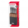 Klausberg KB 7979 Knife Set, 6 pieces, Stainless Steel, Stand, Graphite/Brown