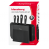 Klausberg KB 7980 set cuțit și placă de tăiat, 8 piese, Oțel inoxidabil, Suport, Negru/inox