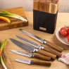 Klausberg KB 7981 Knife Set, 6 pieces, Stainless Steel, Stand, Brown/Graphite
