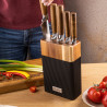 Klausberg KB 7981 Knife Set, 6 pieces, Stainless Steel, Stand, Brown/Graphite