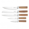 Klausberg KB 7981 Knife Set, 6 pieces, Stainless Steel, Stand, Brown/Graphite