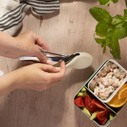 Kinghoff KH 1954 3-Piece Cutlery Set, Silicone Storage Case, Stainless Steel, Silver