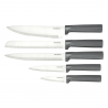 Set cuțite Klausberg KB 7982, 6 piese, Oțel inoxidabil, Mâner lemn de salcâm, Grafit/maro