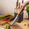 Klausberg KB 7983 Knife Set, 6 pieces, Stainless Steel, Acacia Wood Stand, Brown/Graphite