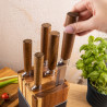 Klausberg KB 7983 Knife Set, 6 pieces, Stainless Steel, Acacia Wood Stand, Brown/Graphite