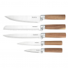 Klausberg KB 7983 Knife Set, 6 pieces, Stainless Steel, Acacia Wood Stand, Brown/Graphite