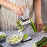 Kinghoff KH 1960 Hand Grater with 3 Interchangeable Blades, Stainless Steel, White/Green