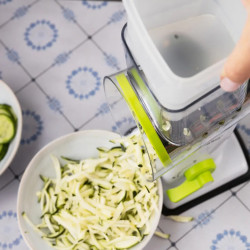 Kinghoff KH 1960 Hand Grater with 3 Interchangeable Blades, Stainless Steel, White/Green