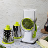 Kinghoff KH 1960 Hand Grater with 3 Interchangeable Blades, Stainless Steel, White/Green