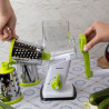 Kinghoff KH 1960 Hand Grater with 3 Interchangeable Blades, Stainless Steel, White/Green