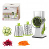 Kinghoff KH 1960 Hand Grater with 3 Interchangeable Blades, Stainless Steel, White/Green