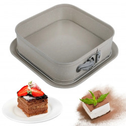 Tavă de copt Kinghoff KH 1977, 27.5x27.5x8 cm, Fund detașabil, Finisaj marmură, Bej