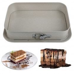 Kinghoff KH 1978 Springform Pan, 39x29x7.5 cm, Marble Finish, Beige