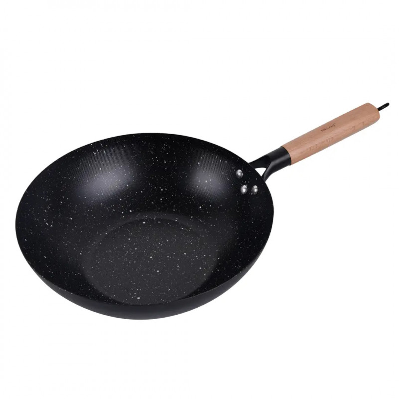 Kinghoff KH 1983 wok, 30 cm, Márvány kivitel, Indukciós, Fekete