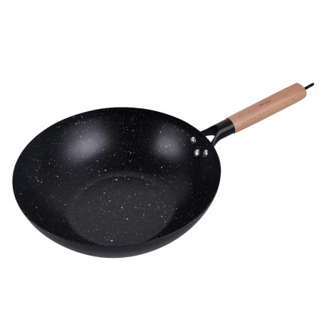 Kinghoff KH 1983 wok, 30 cm, Márvány kivitel, Indukciós, Fekete