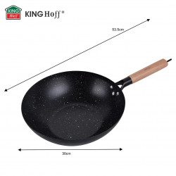 Kinghoff KH 1983 wok, 30 cm, Márvány kivitel, Indukciós, Fekete