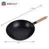 Kinghoff KH 1983 wok, 30 cm, Márvány kivitel, Indukciós, Fekete