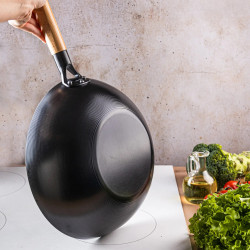 Kinghoff KH 1983 wok, 30 cm, finisaj marmură, inducție, negru