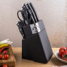Σετ μαχαιριών Klausberg KB 7985, 13 τεμάχια, Ανοξείδωτο ατσάλι, Λαβή + ακονιστήρι, Μαύρο