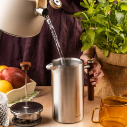 Kinghoff KH 1995, 1 l, Rozsdamentes acél, dupla falú, Inox, francia kávé/tea presszó