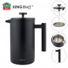 Kinghoff KH 1996 πρέσα γαλλικού καφέ/τσάι, 1 l, Ανοξείδωτο, Διπλά τοιχώματα, Μαύρο