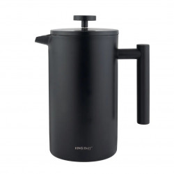 Presă franceză pentru cafea/ceai Kinghoff KH 1996, 1 l, Oțel inoxidabil, Pereți dubli, Negru