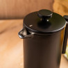 Presă franceză pentru cafea/ceai Kinghoff KH 1996, 1 l, Oțel inoxidabil, Pereți dubli, Negru