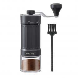 Rasnita manuala pentru cafea Kinghoff KH 2002, 30 g, Mecanism ceramic, Reglare continuă a finetii, Negru