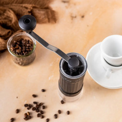 Kinghoff KH 2002 Manual Coffee Grinder, 30 g, Ceramic Grinding Mechanism, Stepless Grind Setting Adjustment, Black
