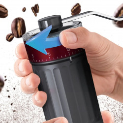 Kinghoff KH 2002 Manual Coffee Grinder, 30 g, Ceramic Grinding Mechanism, Stepless Grind Setting Adjustment, Black