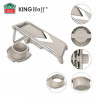 Kinghoff KH 2006 Vegetable Grater, Adjustable Thickness, V-shaped Blades, 5 mm Julienne, Beige/Gray