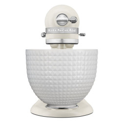 KitchenAid Artisan Monochrome White Stand Mixer 5KSM156CXEPL, 300W, 4.7 L, Direct Drive, 10 Speeds, Tilting Head, Ceramic Bowl, Porcelain White