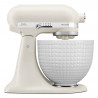 Mixer planetar KitchenAid Artisan Monochrome White 5KSM156CXEPL, 300W, 4.7L, Acționare directa, 10 viteze, Cap inclinat, Bol ceramic, Crem