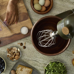 KitchenAid Artisan Evergreen 5KSM180WSEEG Stand Mixer, 300W, 4.7 L, Direct Drive, 10 Speeds, Tilting Head, Walnut Bowl, Dark Green/Brown