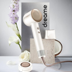 Dreame Glory Hair Dryer, 1400W, 110,000 rpm, 4 heat settings, 2 speed settings, 57°C, Ionization, NTC thermal sensor, LED indicators, White
