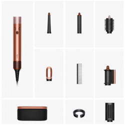 Маша за коса Dyson 123682-01 HS08 Airwrap i.d.™ Straight + Wavy T1/T2 AMSI/PKCP, 1300W, 13.5 l/s, Автоматизирано къдрене, Йонизиране, 3 скорости, 3 температури, Bluetooth, Розово злато