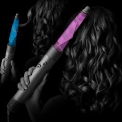 Маша за коса Dyson 123682-01 HS08 Airwrap i.d.™ Straight + Wavy T1/T2 AMSI/PKCP, 1300W, 13.5 l/s, Автоматизирано къдрене, Йонизиране, 3 скорости, 3 температури, Bluetooth, Розово злато