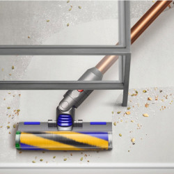 Вертикална прахосмукачка Dyson V15 Detect Аbsolute 447000-01, 660W, 0.76 л, 60 мин автономия, Сензори, 3 режима, LCD, Сив/златист