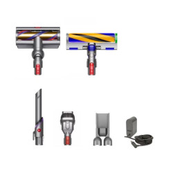 Aspirator vertical Dyson V15 Detect Absole 447000-01, 660W, 0.76 l, 60 min autonomie, Senzori, 3 moduri, LCD, Gri / aur